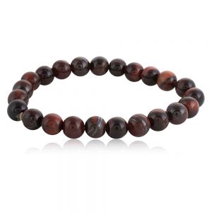 Genuine Reiki Red Tiger Eye’s Round Bead Semi Precious Stone Bracelet