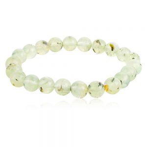 Genuine Reiki Green Prehnite Semi Precious Stone Stretchable Bracelet