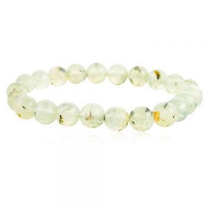 Genuine Reiki Green Prehnite Semi Precious Stone Stretchable Bracelet