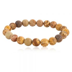 Genuine Healing Brown Picture Jasper Gemstone Semi Precious Bracelet