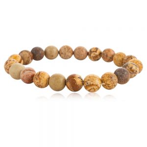 Genuine Healing Brown Picture Jasper Gemstone Semi Precious Bracelet