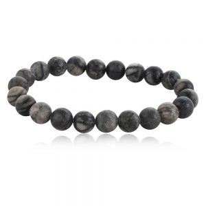 Natural Grey Picasso Jasper Reiki Crystal Semi Precious Stone Bracelet