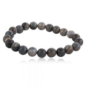Natural Grey Petrified Semi Precious Gemstone Transformation Bracelet