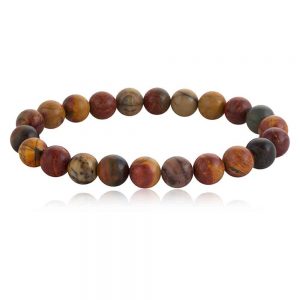 Genuine Round Bead Jasper Reiki Crytal Semi Precious Stone Bracelet