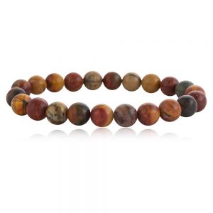 Genuine Round Bead Jasper Reiki Crytal Semi Precious Stone Bracelet