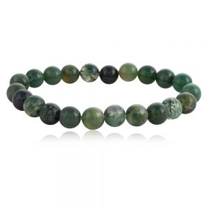 Original Healing Crystal Green Moss Agate Semi Precious Stone Bracelet