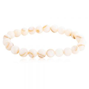 Genuine Healing Power Sea White Pearl Semi Precious Gemstone Bracelet