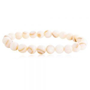 Genuine Healing Power Sea White Pearl Semi Precious Gemstone Bracelet