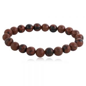 Natural Mahogany Obsidian Crystal Semi Precious Stone Protect Bracelet