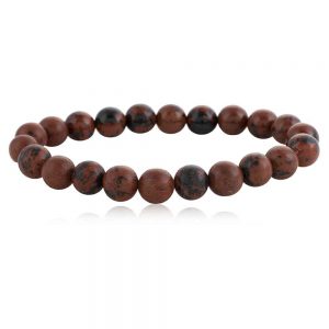 Natural Mahogany Obsidian Crystal Semi Precious Stone Protect Bracelet