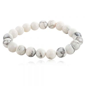 Natural Reiki Howlite Stone Semi Precious Bracelet Release Pain Stress
