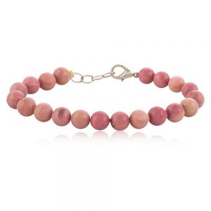 Natural Rhodochrosite Semi Precious Stone Bracelet Lifting Depression
