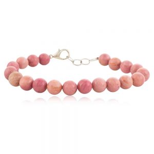 Natural Rhodochrosite Semi Precious Stone Bracelet Lifting Depression