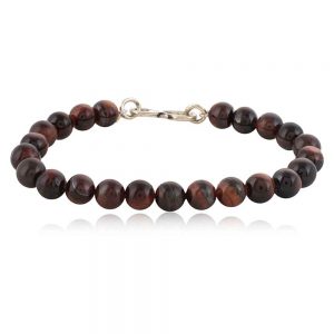 Red Tiger Eye Semi Precious Gemstone Bracelet Releases Tension