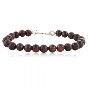 Red Tiger Eye Semi Precious Gemstone Bracelet Releases Tension