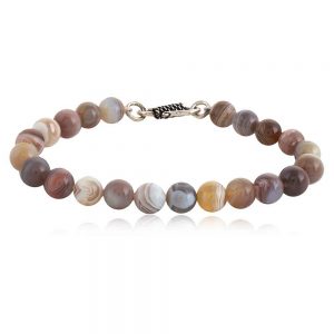 Natural Reiki Crystal Botswana Agate Semi Precious Bracelet For Energy