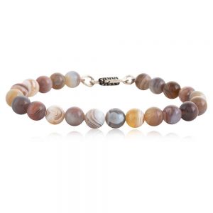 Natural Reiki Crystal Botswana Agate Semi Precious Bracelet For Energy