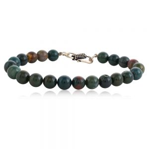 Genuine Reiki Chakras Clean Bloodstone Semi Precious Stone Bracelet