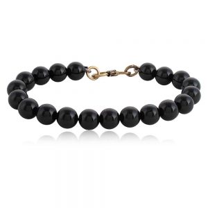 Genuine Reiki Crystal Black Tourmaline Semi Precious Stone Bracelet