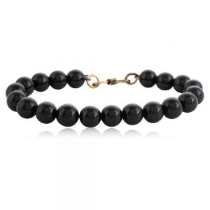 Genuine Reiki Crystal Black Tourmaline Semi Precious Stone Bracelet