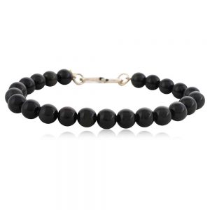 Natural Reiki Crystal Obsidian Semi Precious Stone Memory Bracelet