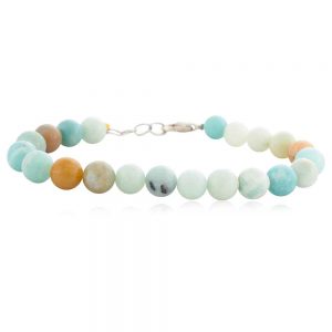 Reiki Crystal Amazonite Semi Precious Stone Bracelet Relieves Stress