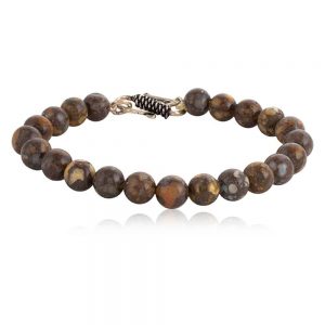 Natural Brown Crystal Opal Semi Precious Gemstone Chips Bracelet