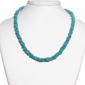 Magnificent Reiki Crystal Turquoise Pearl Stone Semi Precious Necklace