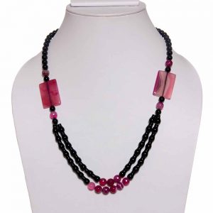 Healing Chakra Multicolor Onyx Crystal Semi Precious Elegant Necklace