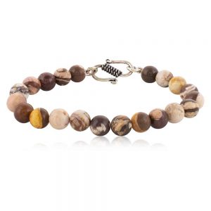 Zebra Jasper Round Bead Healing Reiki Crystal Stone Bracelet