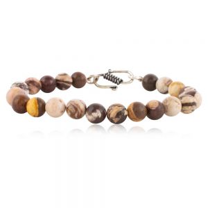 Zebra Jasper Round Bead Healing Reiki Crystal Stone Bracelet