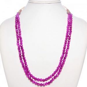 Genuine Pink Jade Healing Crystal Semi Precious Gemstone Necklace