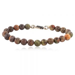 Natural Healing Crystal Polychrome Jasper Semi Precious Stone Bracelet