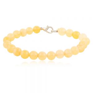 Yellow Jade Healing Reiki Crystal Semi Precious Stone Bracelet