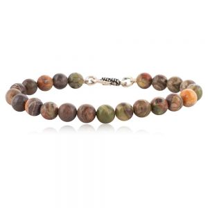 Natural Healing Crystal Polychrome Jasper Semi Precious Stone Bracelet