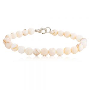 Natural White Mother Of Pearl Crystal Semi Precious Stone Bracelet