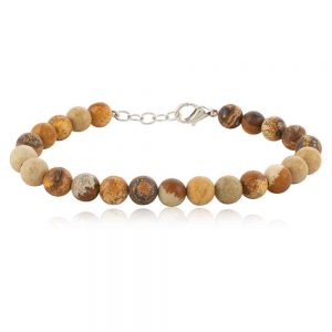 Genuine Reiki Crystal Picture Jasper Semi Precious Gemstone Bracelet
