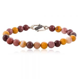 Natural Reiki Multicolor Semi Precious Mookaite Stone Energy Bracelet