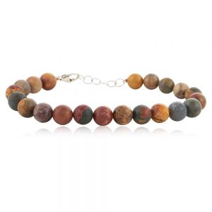 Natural Crystal Multi Picasso Jasper Semi Precious Stone Bracelet
