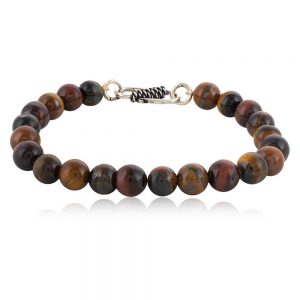 Natural Tri Tiger Eye Semi Precious Stone Bracelet Reproductive Organs