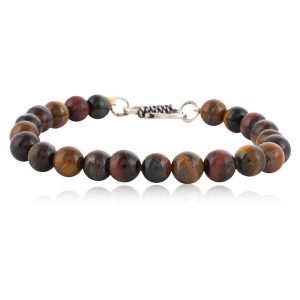 Natural Tri Tiger Eye Semi Precious Stone Bracelet Reproductive Organs