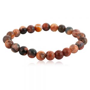 Natural Reiki Crytal Brown & Orange Agate Semi Precious Stone Bracelet
