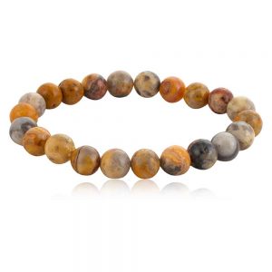 Genuine Healing Crazy Lace Agate Semi Precious Stone Crystal Bracelet