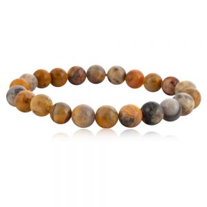 Genuine Healing Crazy Lace Agate Semi Precious Stone Crystal Bracelet