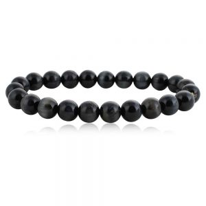 Natural Healing Crytal Black Tiger Eye Semi Precious Stone Bracelet