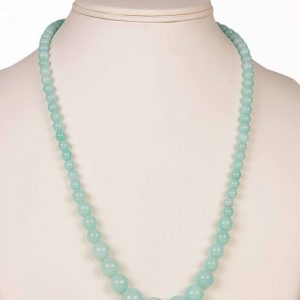 Blue Aquamarine Onyx Crystal Semi Precious Gemstone Necklace