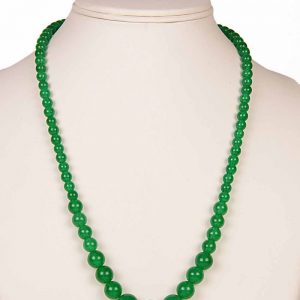 Natural Fine Green Onyx Semi Precious Stone Necklace Releases Stress