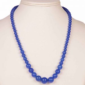 Natural Egyptian Blue Color Onyx Crystal Semi Precious Stone Necklace