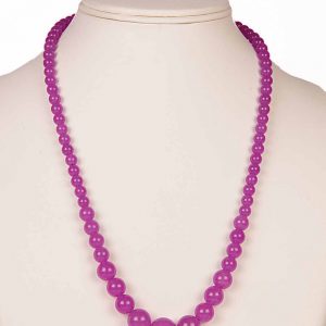Natural Pink Onyx Reiki Crystal Semi Precious Gemstone Necklace