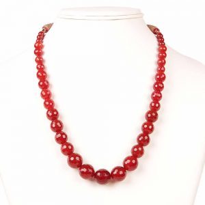 Beautiful Red Onyx Crystal Semi Precious Stone Light Weight Necklace